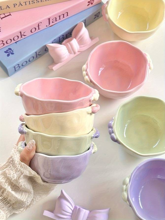 ITECHJOY 4pcs Macaron Colored Cute Bowls  Add a Touch of Charm to Your Dining Experience