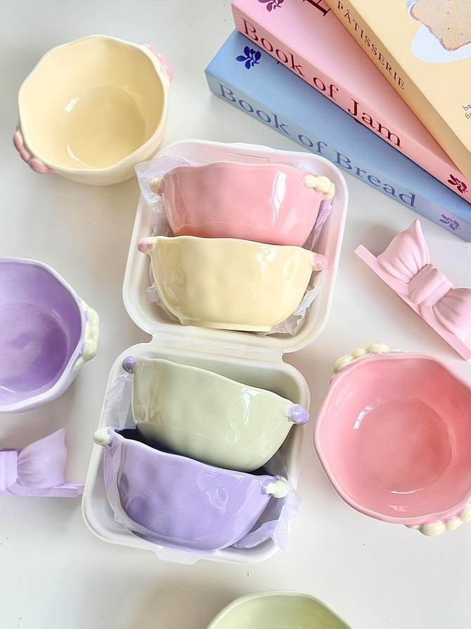 ITECHJOY 4pcs Macaron Colored Cute Bowls  Add a Touch of Charm to Your Dining Experience