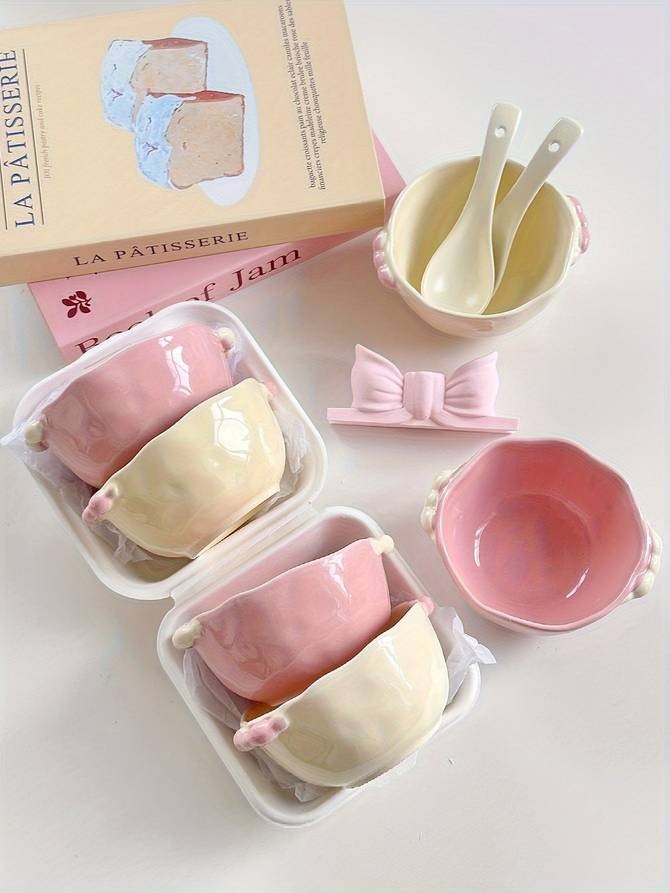 ITECHJOY 4pcs Macaron Colored Cute Bowls  Add a Touch of Charm to Your Dining Experience
