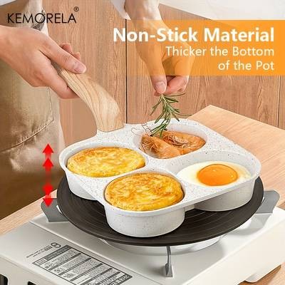 KEMORELA 4-Section Non-Stick Frying Pan  Versatile, Easy-to-Clean Pan for Eggs, Burgers, and More