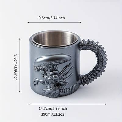 1pc Xenomorph 3D Stainless Steel Mug  A Unique Alien-Themed Mug for Coffee Lovers and Sci-Fi Fans