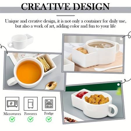 1pc Ceramic Soup and Cookie Cup or Cereal Bowl with Handle  Versatile Breakfast and Party Bowl for All Occasions