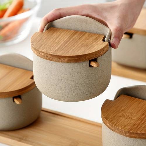 2/3pcs/set Seasoning Pot Set  Elegant Ceramic Spice Storage for Your Kitchen