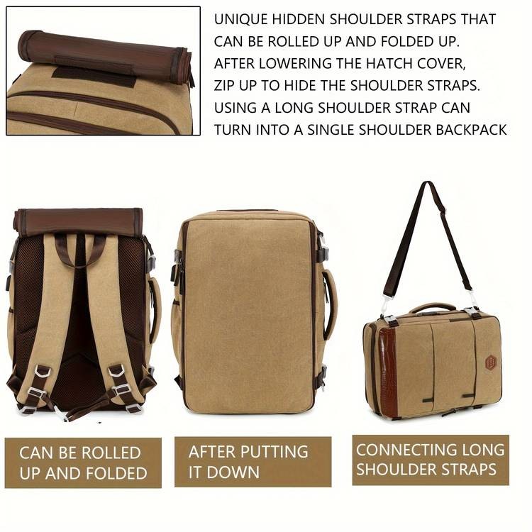 Laptop Backpack 40L Flight Approved Carry-On Backpack with USB Charging Port and Shoe Compartment