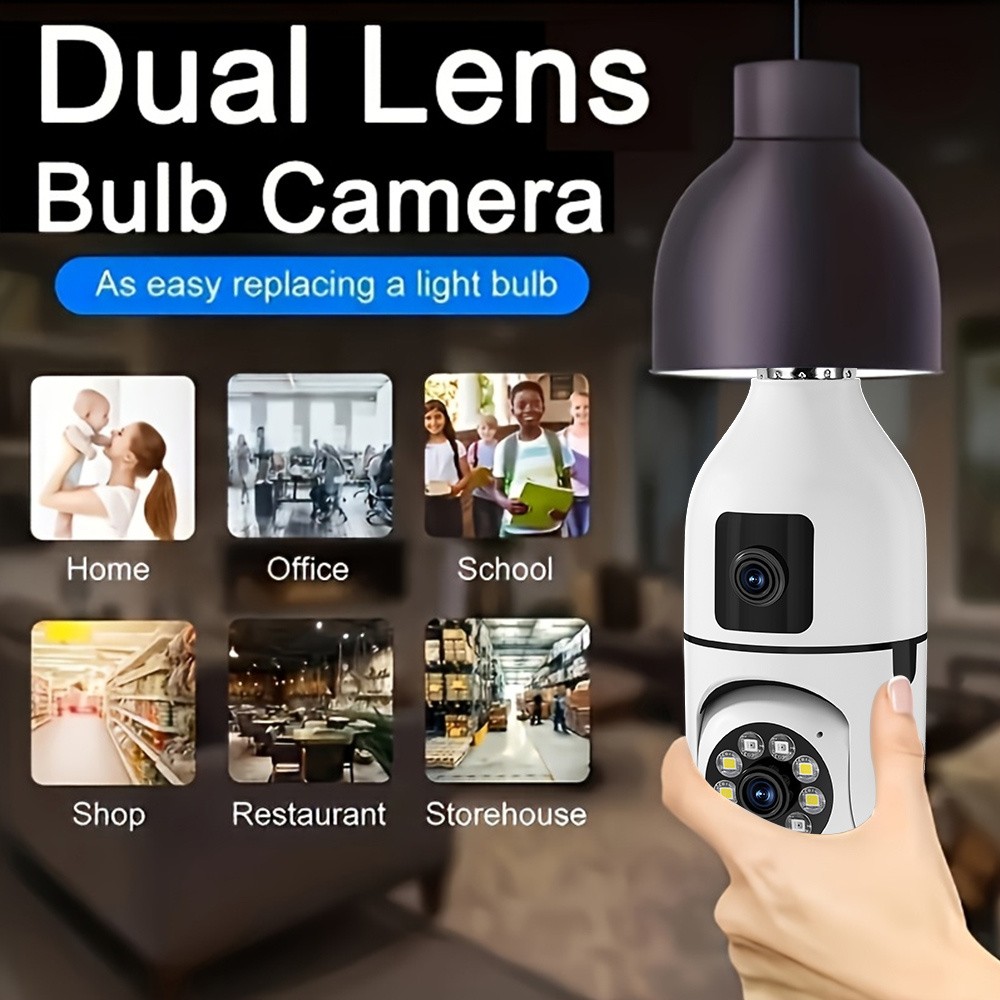 Dual Lens WiFi Security Light Bulb Camera