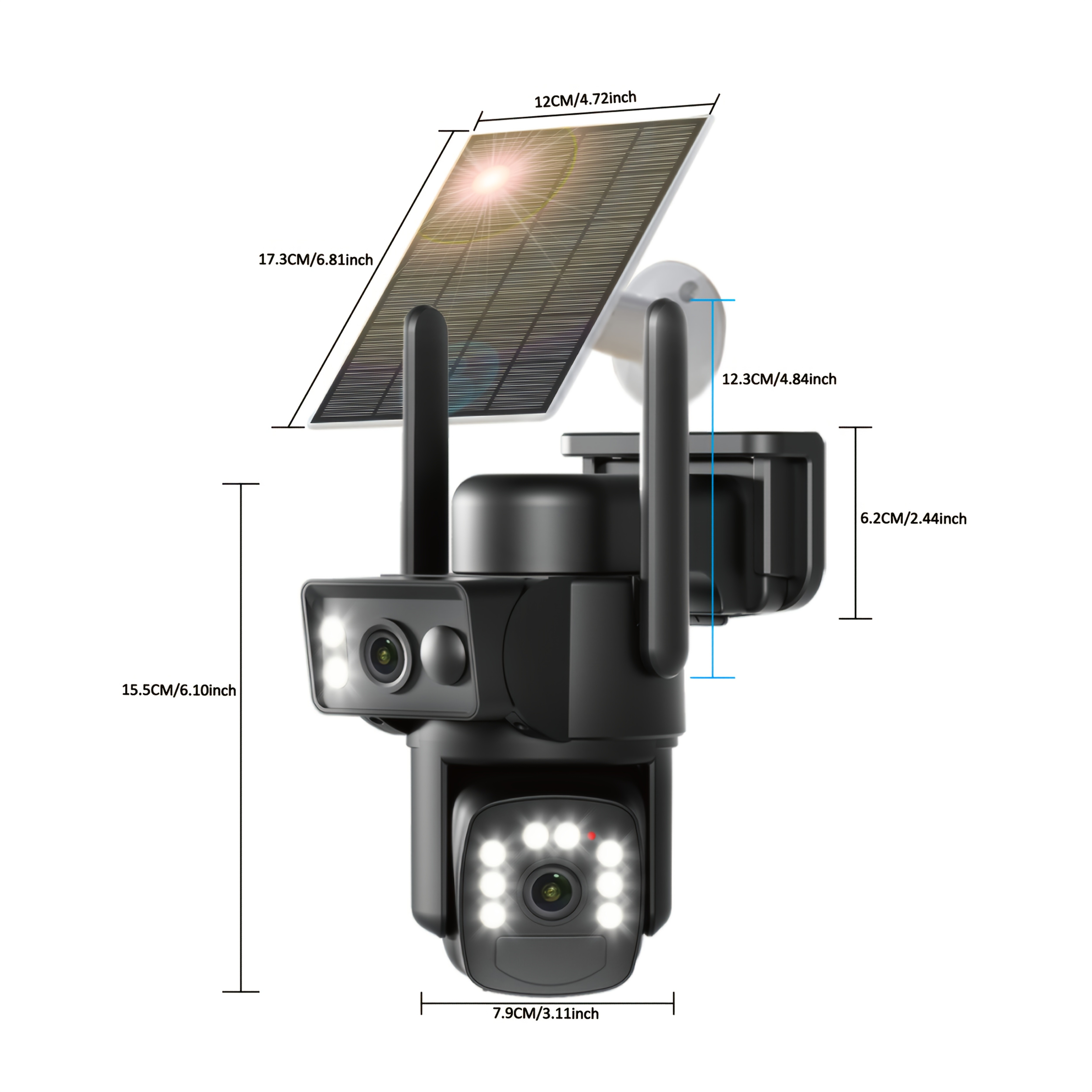 Days10x Zoom 360-Degree Low-Power CCTV Solar Panel Battery WiFi Camera