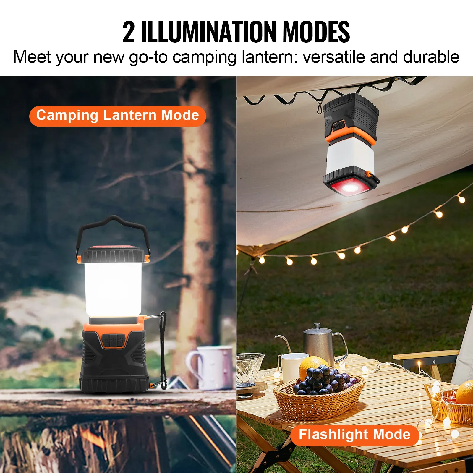 VEVOR LED Camping Lantern Battery Powered All-in-one For Exceptional Experience
