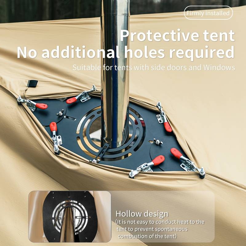 HIKEMAN Outdoor Stove Jack Kit for Tent  Adjustable Design to Prevent Chimney Damage for Camping & Hiking