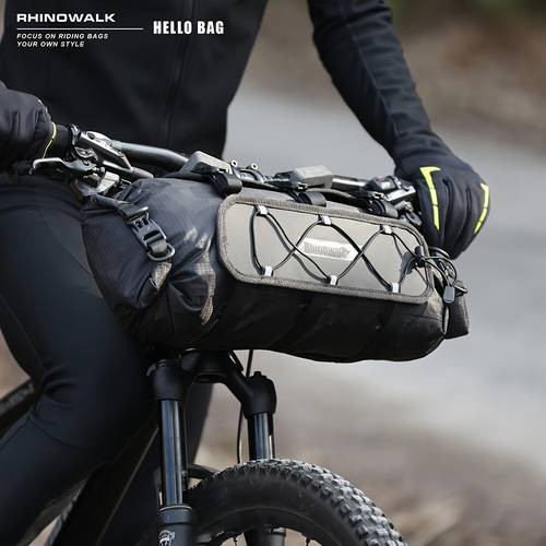 Rhinowalk 12L Heavy-Duty Bike Handlebar Bag  Adjustable Bikepacking System for MTB/Road Bikes