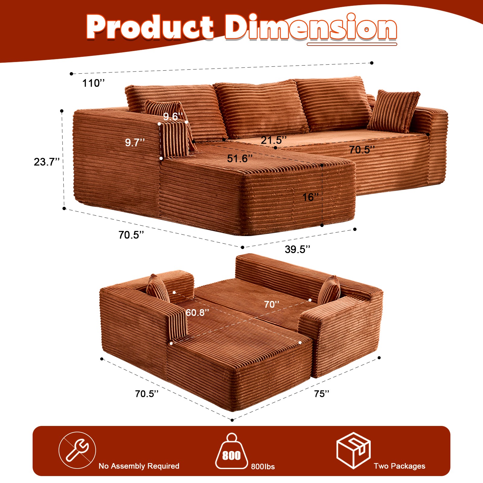 Brown Sectional Sofa