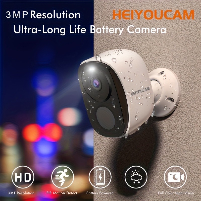 HEIYOUCAM Wireless Outdoor Security Camera with Solar Panel