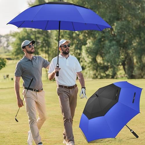 NINEMAX Oversized Double-Layer Golf Umbrella  157.48cm Automatic Open, 8-Rib Glass Fiber Frame, Double Canopy Vented Design