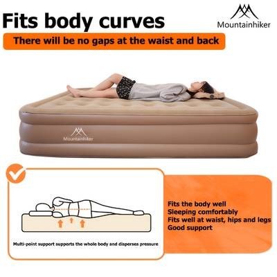 Mountainhiker Air Cushion Outdoor Portable Fully Automatic Sleeping Pad Self-Inflating for Camping, 2-3 People Capacity