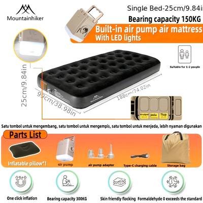 Mountainhiker Air Cushion Outdoor Portable Fully Automatic Sleeping Pad Self-Inflating for Camping, 2-3 People Capacity