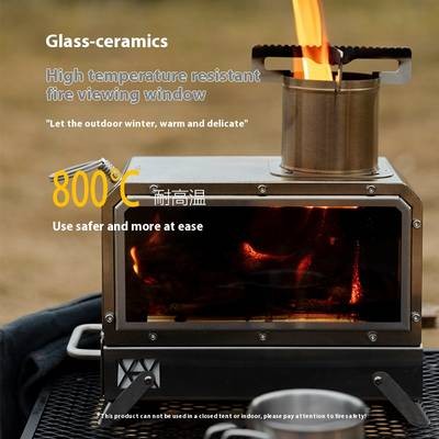 Mountainhiker Portable Wood Firewood Square Stove  Stainless Steel Wood Burning Stove for Camping, Hiking & Outdoor Adventures