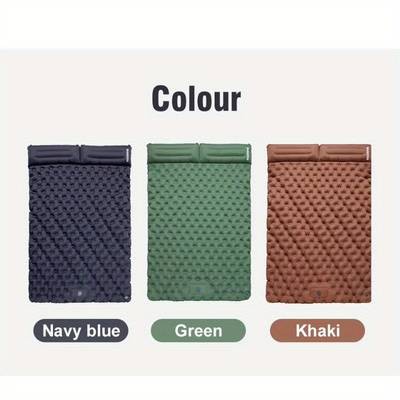 PACOONE Double Sleeping Pad Camping Mattress  Extra Thick Queen Tent Mattress for 2 People with Foot Pump