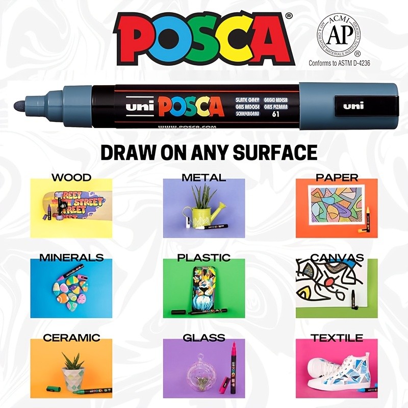 Japan Uni Posca 5m8color Set POP Graffiti Pen