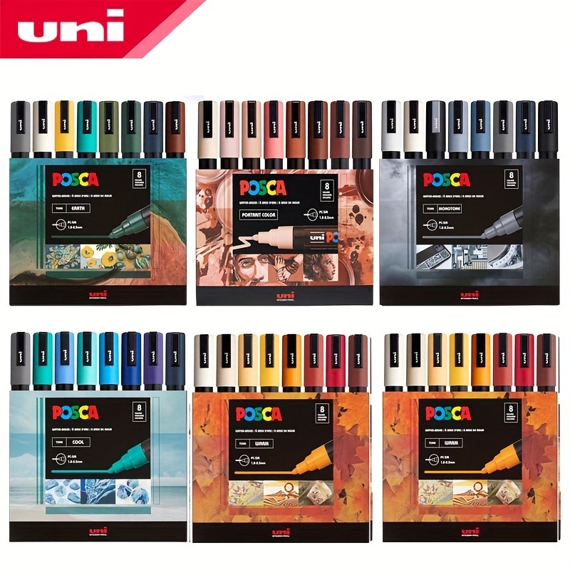 Japan Uni Posca 5m8color Set POP Graffiti Pen