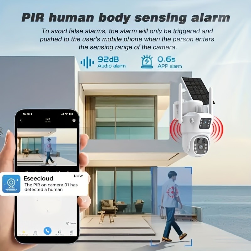 MvpSecam 4K 8MP Dual Lens PTZ Solar Security Camera