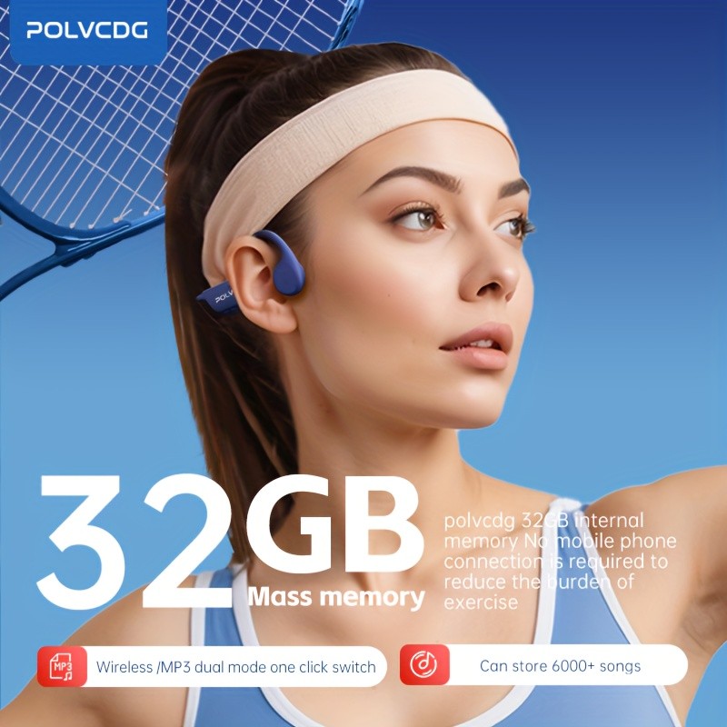 POLVCDG Audio 2024 New X7 Wireless Bone Conduction Headphones