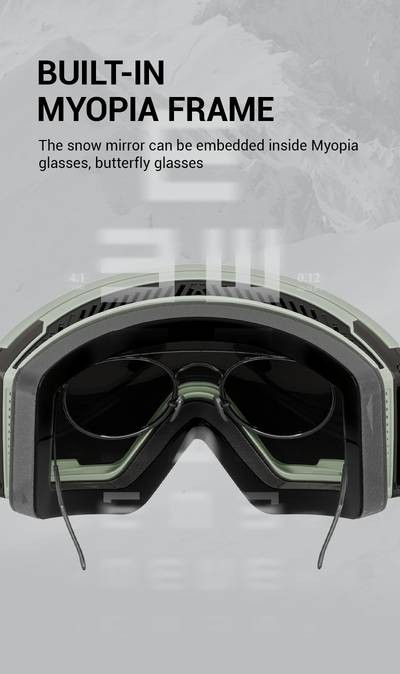 KAPVOE Photochromic Skiing Glasses  Magnetic HD Lenses, TPU Frame, Ideal for Alpine Skiing & Snowboarding