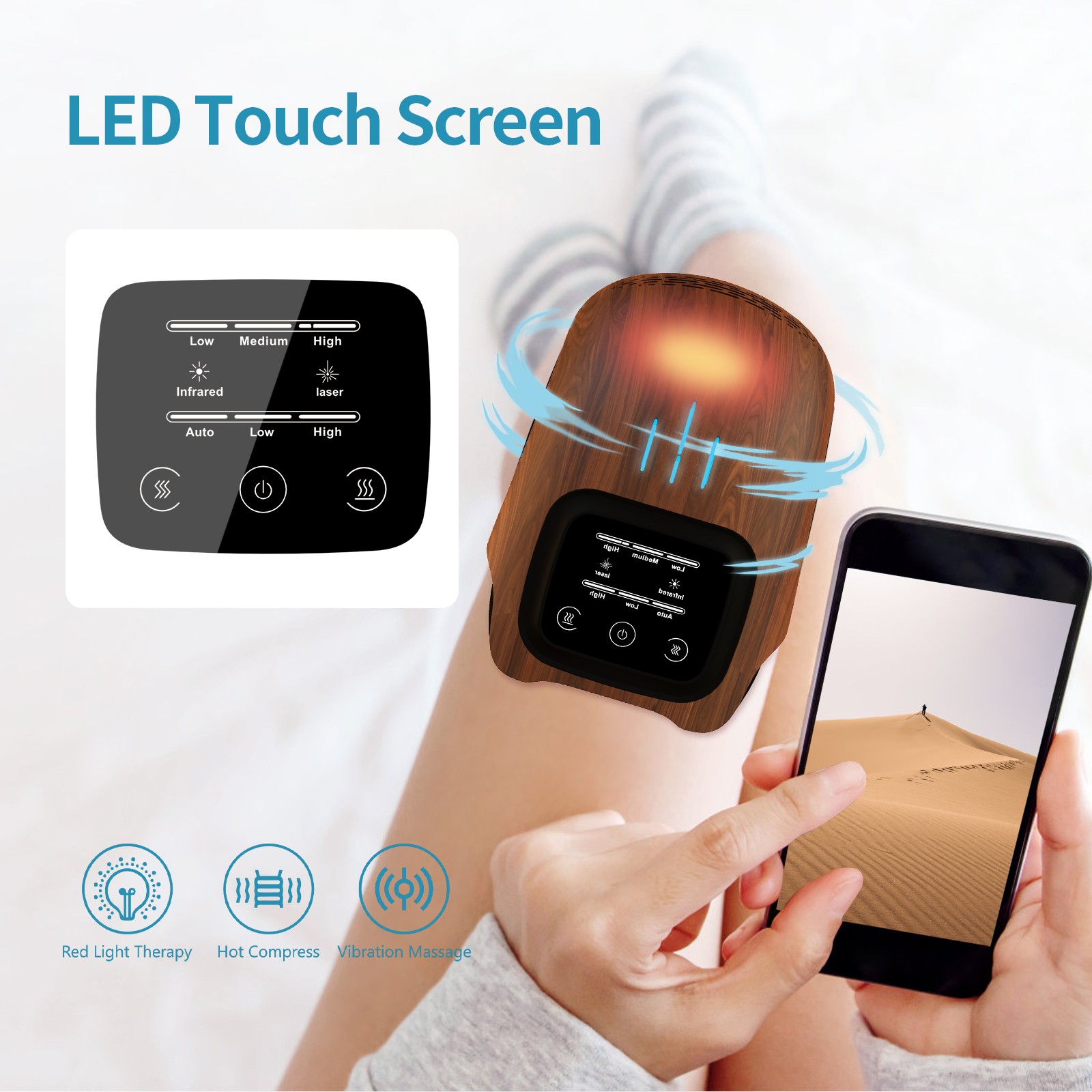 Intelligent Knee Massager  Rechargeable, Heating, and Pain Relief for Home Use