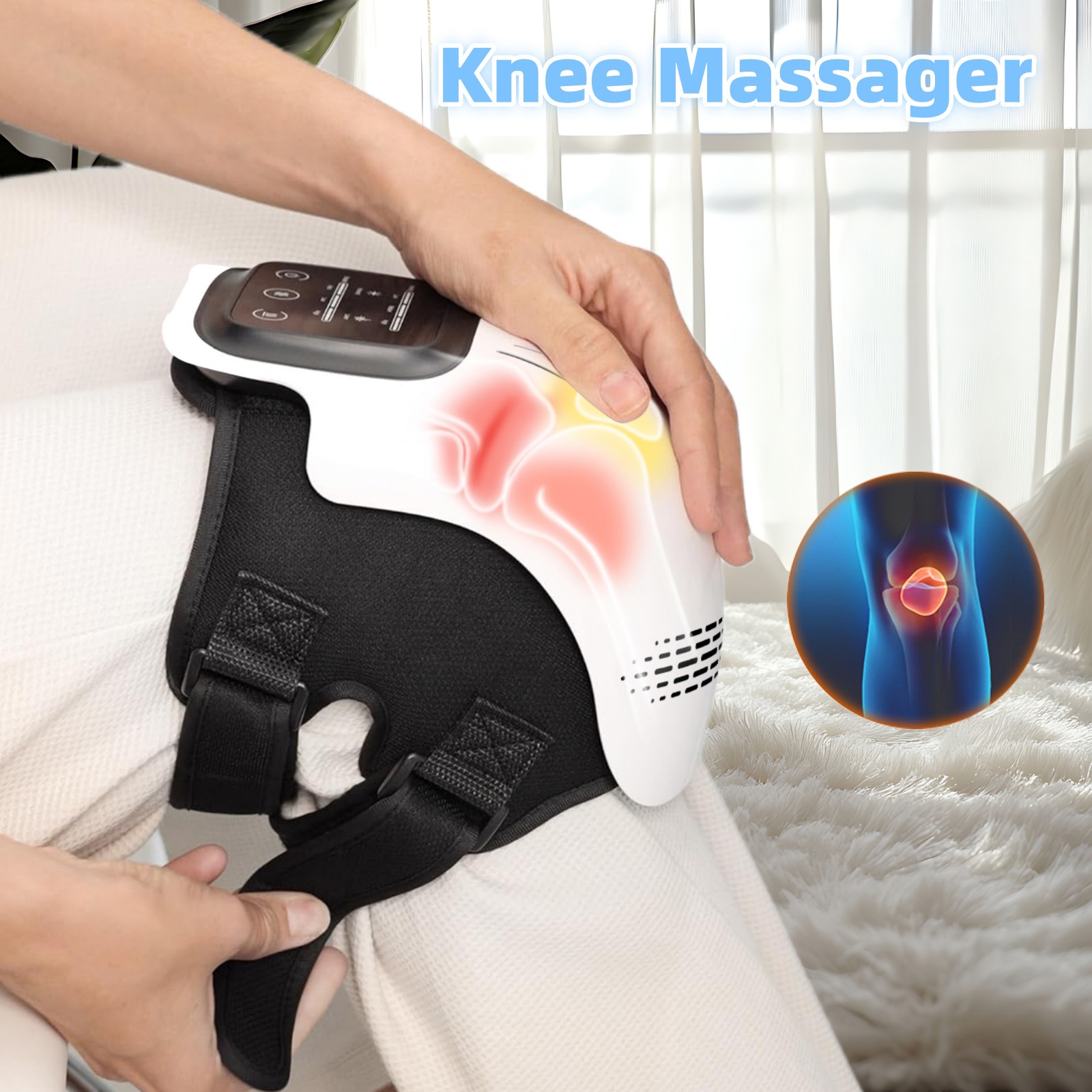 Intelligent Knee Massager  Rechargeable, Heating, and Pain Relief for Home Use