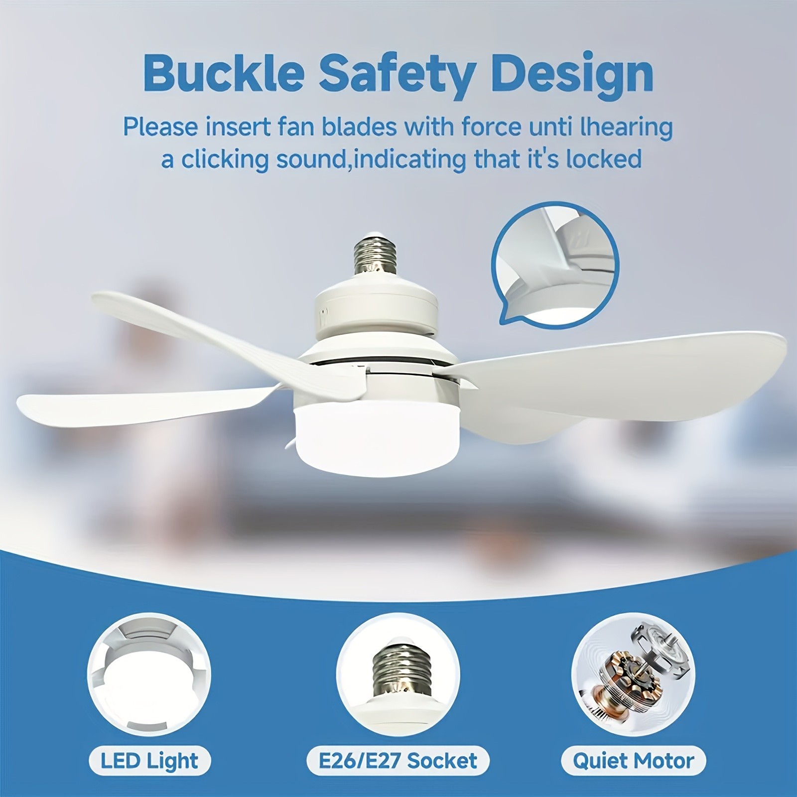 FIBRAVE Socket LED Five Blade Fan Light