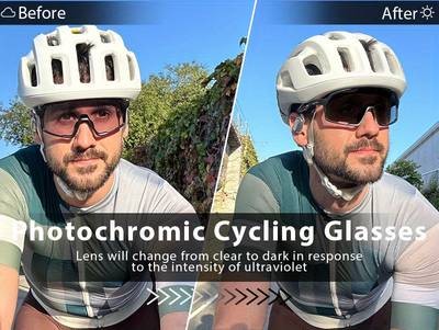 KAPVOE Photochromic Cycling Glasses  Lightweight, Breathable Eyewear for Outdoor Sports
