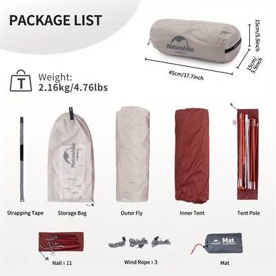 Naturehike Star River 2-Person Tent  All-Season, Spacious Backpacking Tent for Family Outdoors