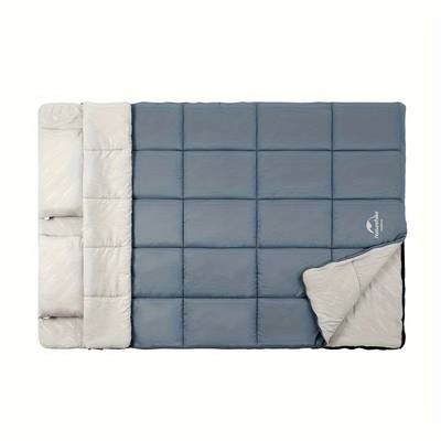 NATUREHIKE Dual Person Sleeping Bag with Pillow  Rectangular Down Insulated Sleeping Bag for Couples