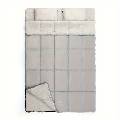 NATUREHIKE Dual Person Sleeping Bag with Pillow  Rectangular Down Insulated Sleeping Bag for Couples