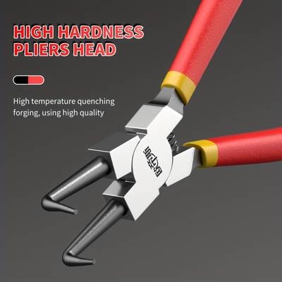 1 Set Circlip Pliers Card Yellow Inside and Outside Two Expansion Set  Durable Tension Ring and Retaining Ring Removal Tool