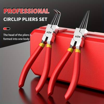 1 Set Circlip Pliers Card Yellow Inside and Outside Two Expansion Set  Durable Tension Ring and Retaining Ring Removal Tool