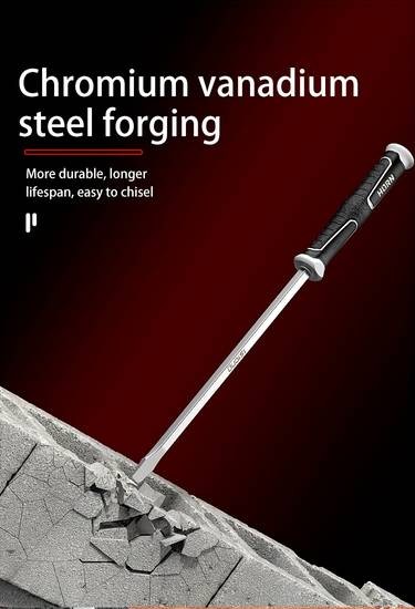 OUDISI Industrial Grade Large Flat Screwdriver with Magnetic Tip  Extra Long, Durable Metal Tool for Construction and DIY Projects