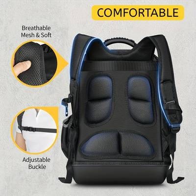 WINHUNT Large Capacity Electrician Backpack  Durable Tool Bag with Multiple Compartments and Padded Straps