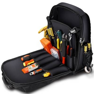 Multi-Functional Tool Bag Durable, Dual Shoulder Strap Backpack for Plumbers, Electricians, and Mechanics