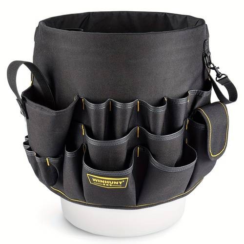 WINHUNT Heavy-Duty Bucket Tool Organizer  Portable Storage with Multiple Compartments for DIY, Carpentry, Plumbing, and More
