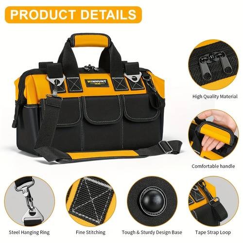 WINHUNT Heavy Duty 14-Pocket Tool Bag  Ultimate Storage Solution for Professionals