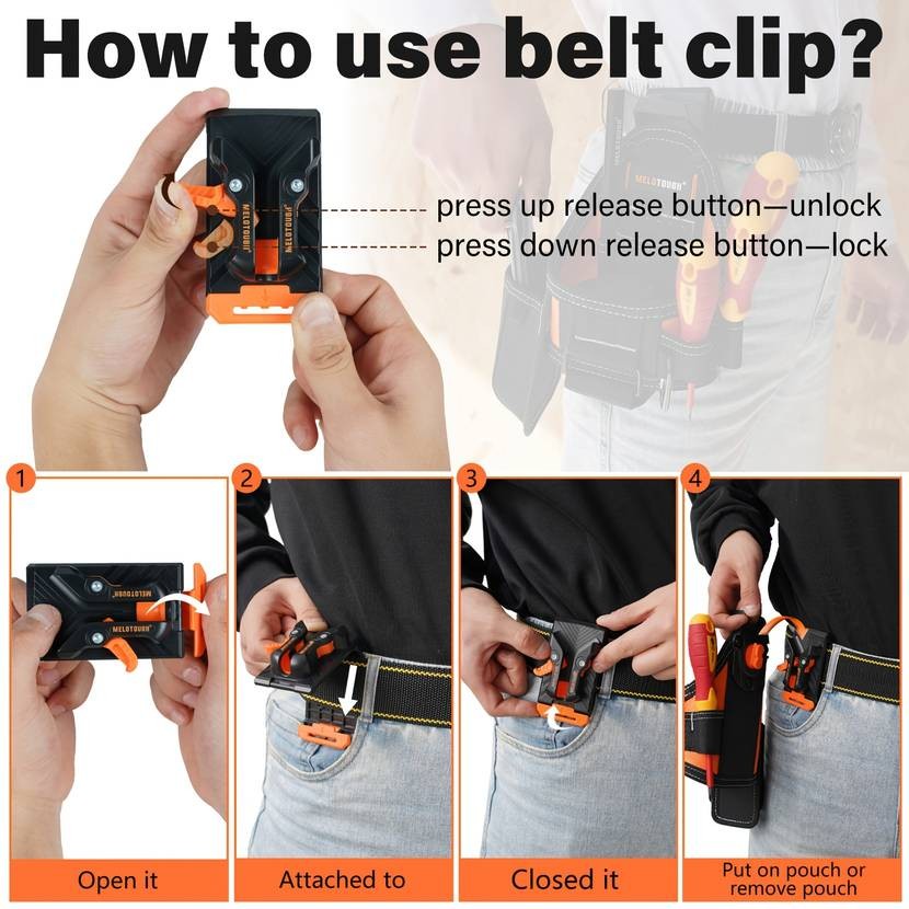 MELOTOUGH Tape Measure Pouch/Utility Knife Pouch  Convenient and Durable Tool Belt Pouch