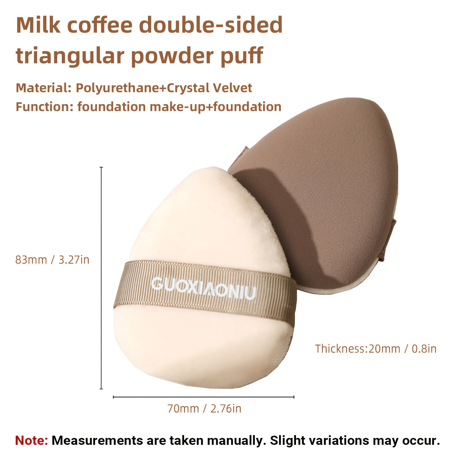 GUOXIAONIU Large Triangle Double-Sided Powder Puff