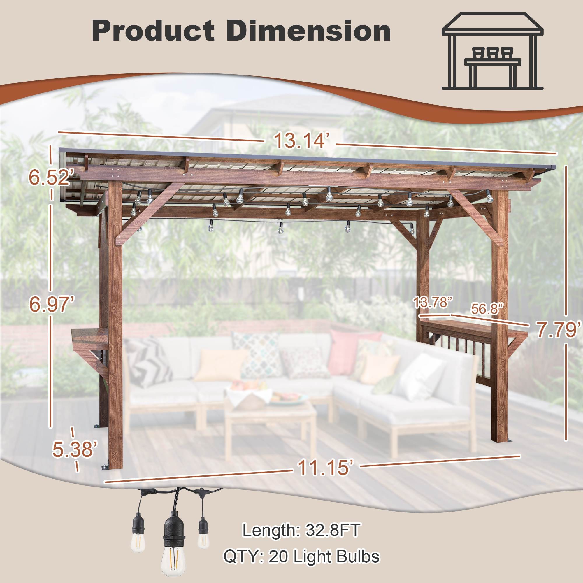 Wood Gazebo With Metal Roof
