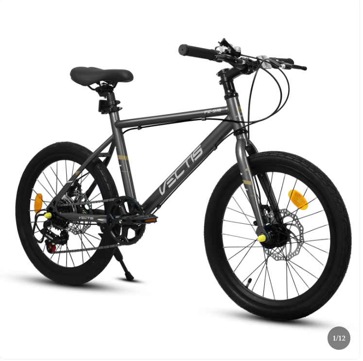 A20183 Kids Bike For 6-12 Years Old, 20 Inch Children's Bicycle For Boys Girls, 7-Speed Steel Frame, , Dual Disc Brakes, 20x1.75 Inch Tires Road Bike, 4 Color Options