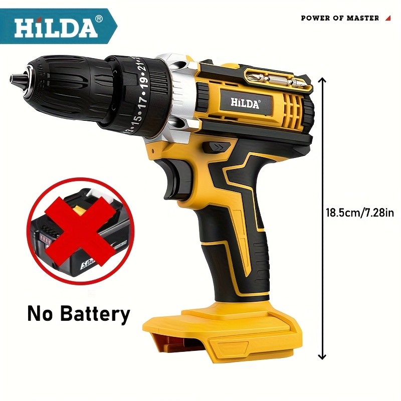 HILDA Cordless Electric Drill Compatible with Makita 18V/21V