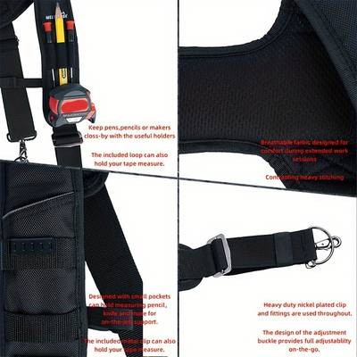 MELOTOUGH Heavy Duty Padded Tool Belt Suspenders for Men Ultimate Comfort and Support for Heavy-Duty Work
