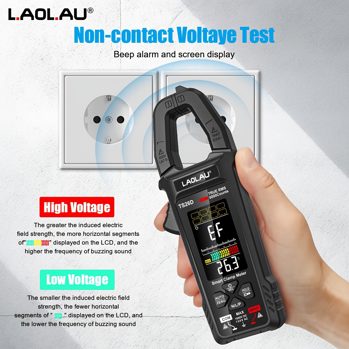 L.AOL.AU 1pc TS26D/TS26A New Digital Clamp Multimeter