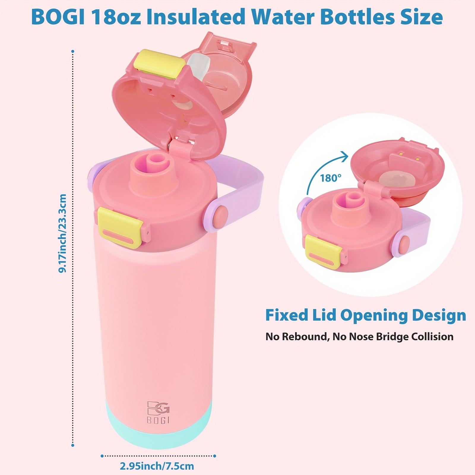 BOGI 18oz Insulated Stainless Steel Water Bottle