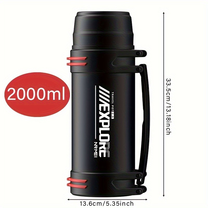 nRMEi Colorful Kettle & 2000ml Double Lid Stainless Steel Water Bottle