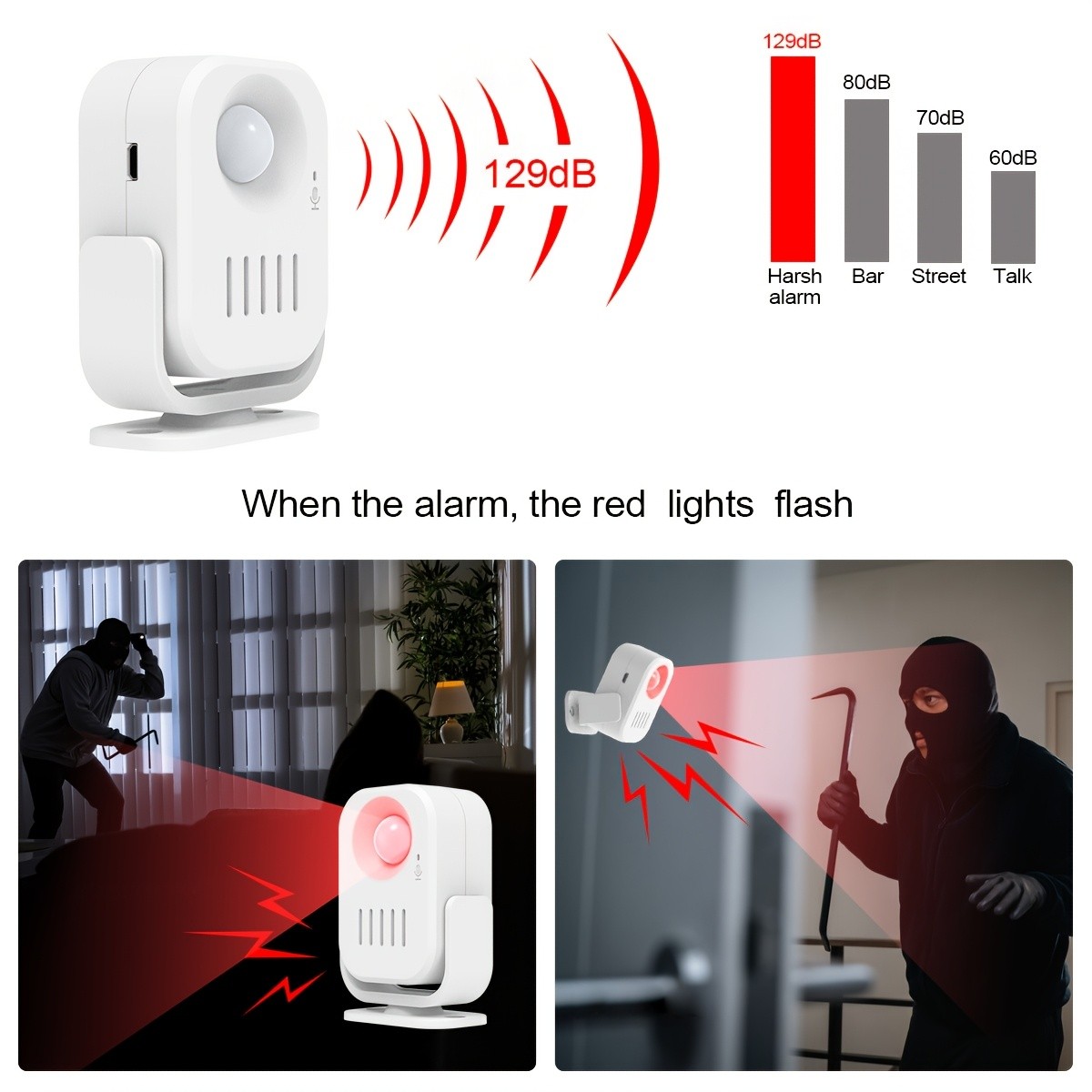 RUOCIN Smart Voice-Activated Motion Detector with Infrared Sensor
