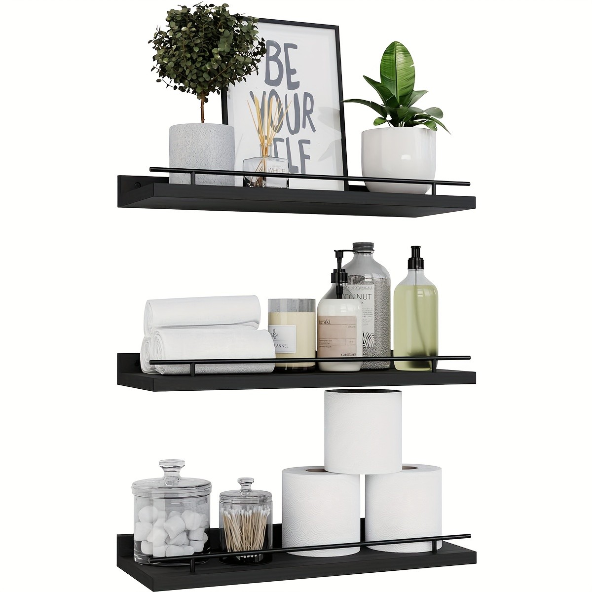 LOCSEE 3pcs Floating Shelves Set